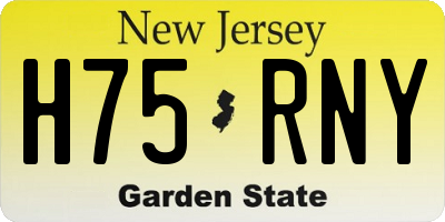 NJ license plate H75RNY