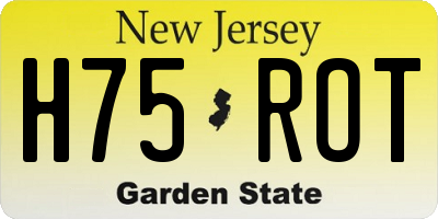 NJ license plate H75ROT