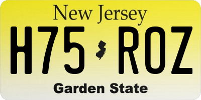 NJ license plate H75ROZ