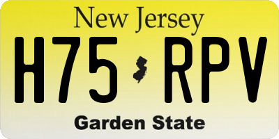 NJ license plate H75RPV