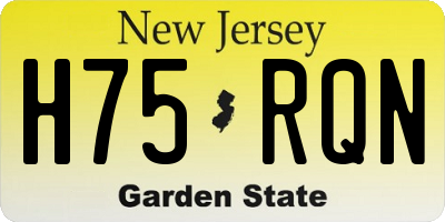 NJ license plate H75RQN