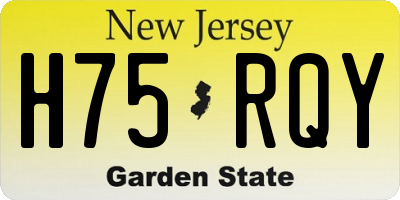 NJ license plate H75RQY