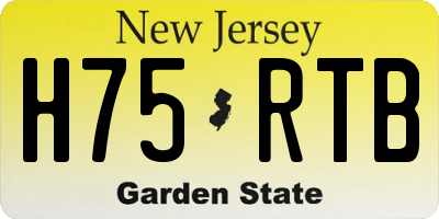 NJ license plate H75RTB