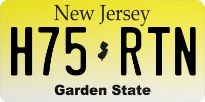 NJ license plate H75RTN