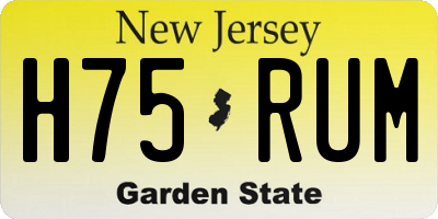 NJ license plate H75RUM