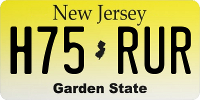 NJ license plate H75RUR