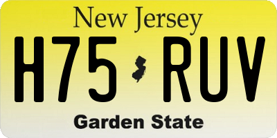 NJ license plate H75RUV