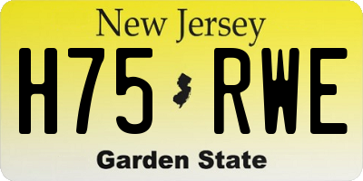 NJ license plate H75RWE