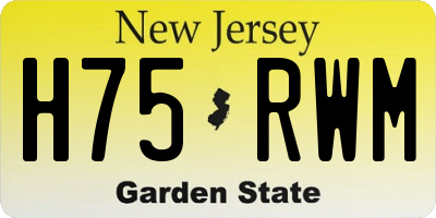 NJ license plate H75RWM