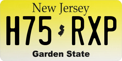 NJ license plate H75RXP