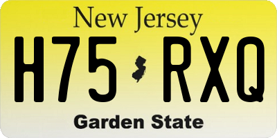 NJ license plate H75RXQ