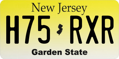 NJ license plate H75RXR