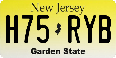 NJ license plate H75RYB