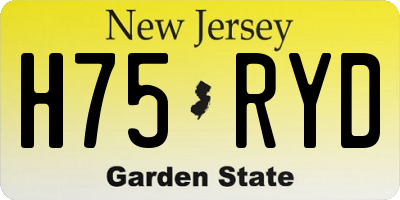 NJ license plate H75RYD