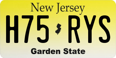 NJ license plate H75RYS