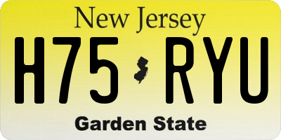NJ license plate H75RYU