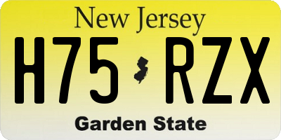 NJ license plate H75RZX