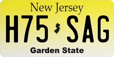 NJ license plate H75SAG