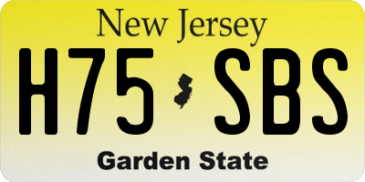 NJ license plate H75SBS