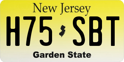 NJ license plate H75SBT