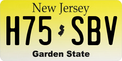 NJ license plate H75SBV