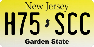 NJ license plate H75SCC