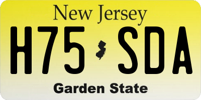 NJ license plate H75SDA