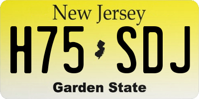 NJ license plate H75SDJ