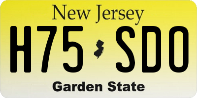 NJ license plate H75SDO