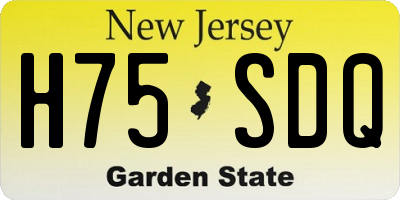 NJ license plate H75SDQ