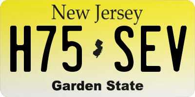 NJ license plate H75SEV