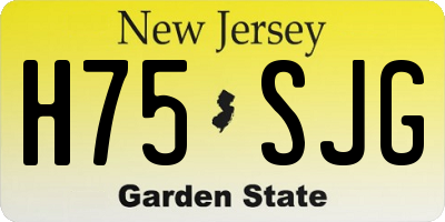NJ license plate H75SJG