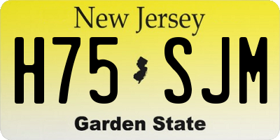NJ license plate H75SJM