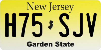 NJ license plate H75SJV