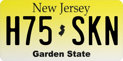 NJ license plate H75SKN