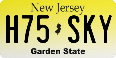 NJ license plate H75SKY