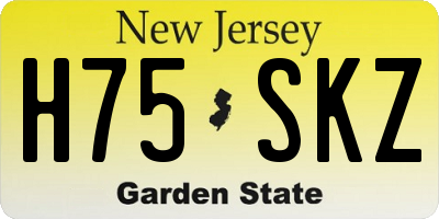 NJ license plate H75SKZ