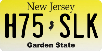 NJ license plate H75SLK