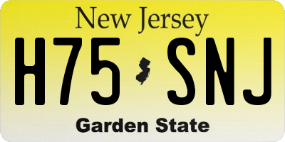 NJ license plate H75SNJ