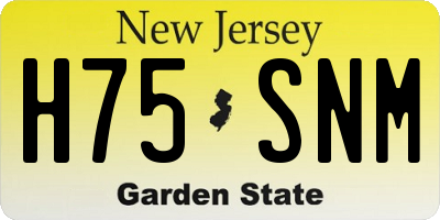 NJ license plate H75SNM