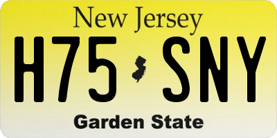 NJ license plate H75SNY