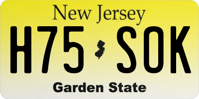 NJ license plate H75SOK