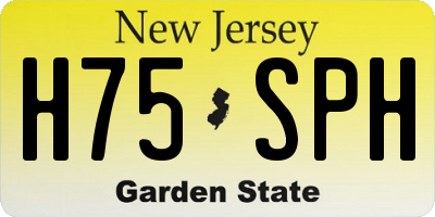 NJ license plate H75SPH