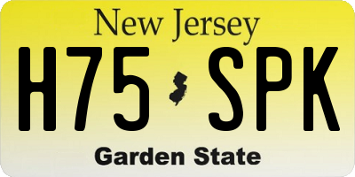 NJ license plate H75SPK