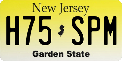 NJ license plate H75SPM