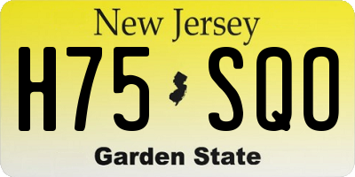 NJ license plate H75SQO