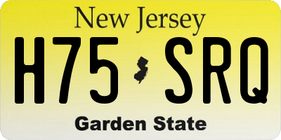 NJ license plate H75SRQ