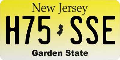 NJ license plate H75SSE