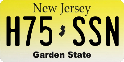 NJ license plate H75SSN