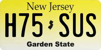 NJ license plate H75SUS